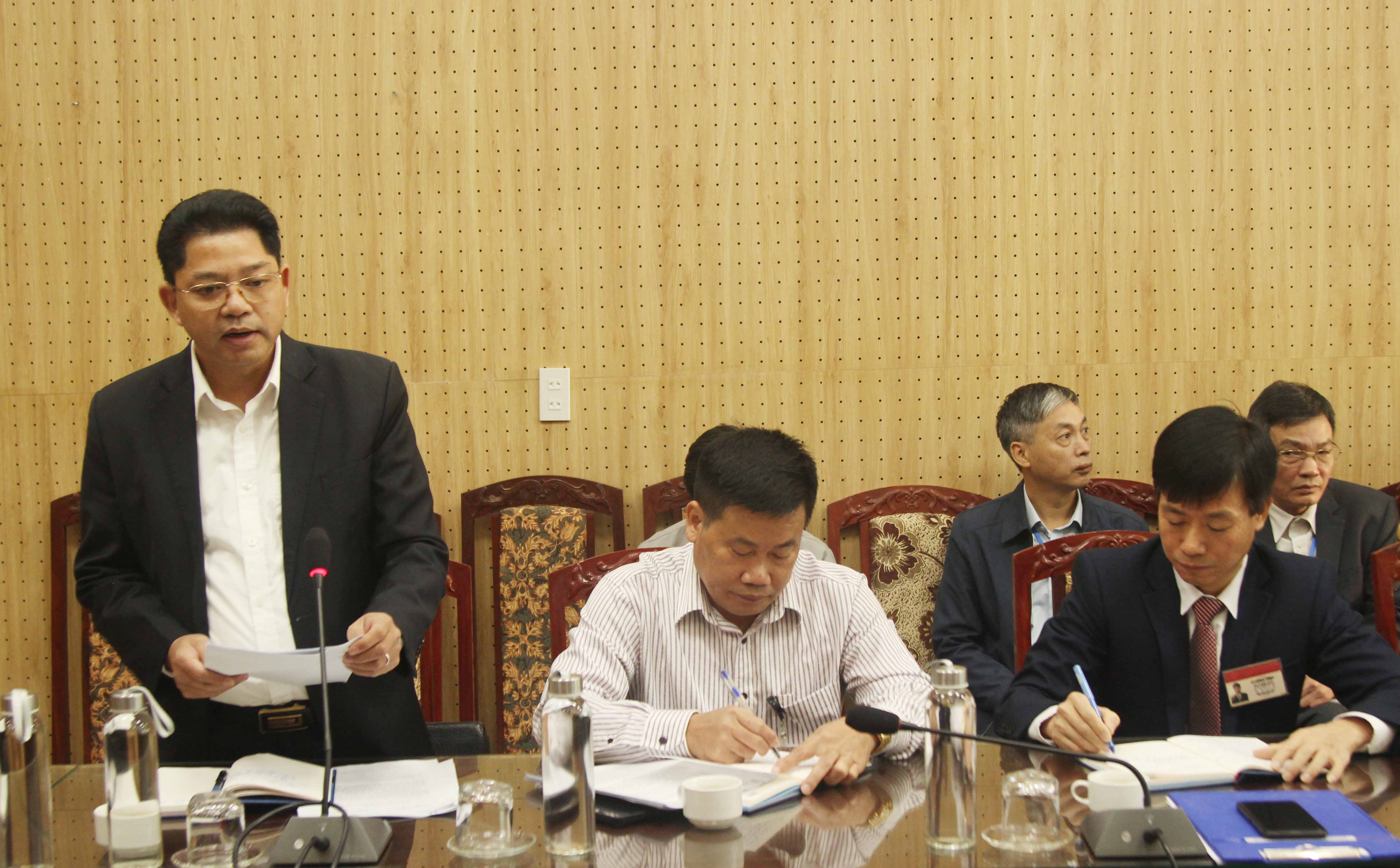 Giám đốc Sở KHCN Phạm Văn Mạnh báo cáo kết quả thực hiện nhiệm vụ giai đoạn 2021-2023. Ảnh Hải Ninh