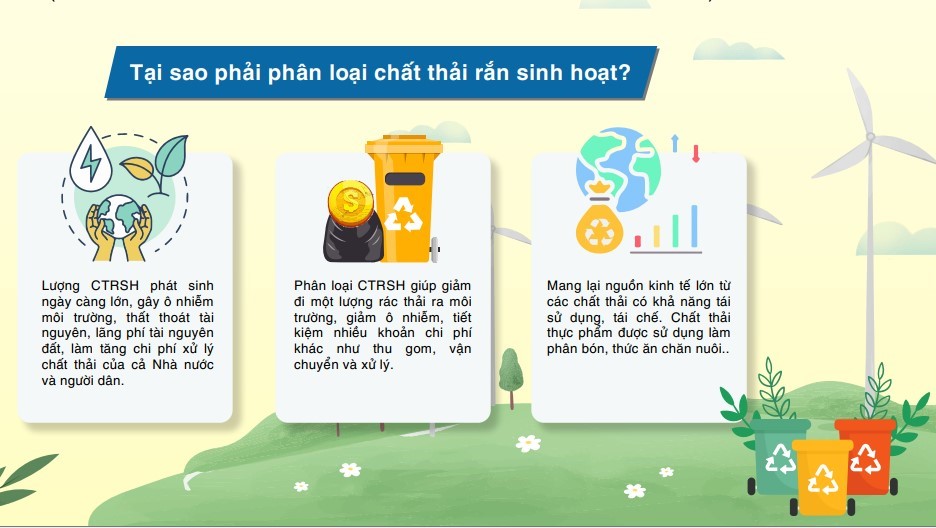 Bộ Tài nguyên và Môi trường đề nghị các cơ quan trung ương, địa phương cùng Mặt trận Tổ quốc Việt Nam và các tổ chức chính trị - xã hội phối hợp trong công tác truyền thông, phổ biến kiến thức, tuyên truyền về phân loại chất thải rắn sinh hoạt