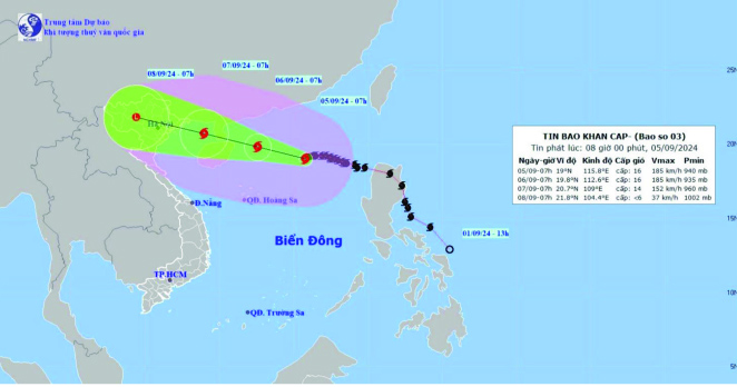 Cơn bão số 3 - Yagi: Siêu bão đe dọa miền Bắc