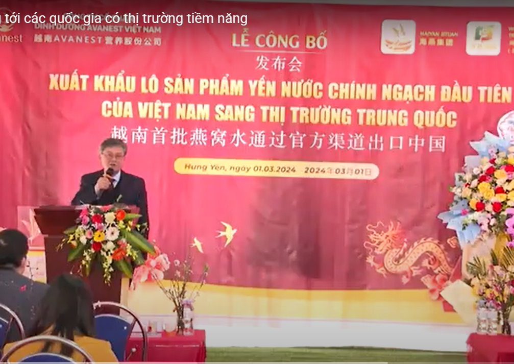 Video Clip: Xuất khẩu lô sản phẩm tổ Yến Việt Nam đầu tiên sang thị trường Trung quốc