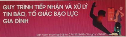 QUY TRÌNH TIẾP NHẬN VÀ XỬ LÝ TIN BÁO, TỐ GIÁC BẠO LỰC GIA ĐÌNH